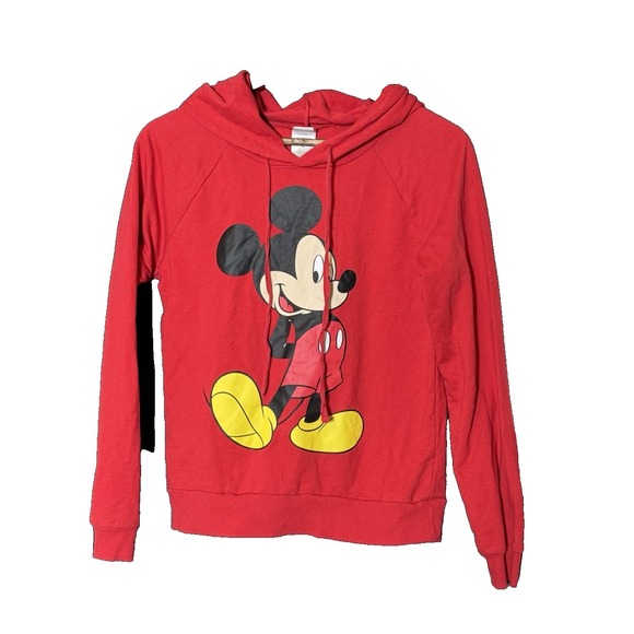Disneyland Resort Mickey Mouse Hoodie M Double Sided graphic Red Disney - Picture 1 of 6